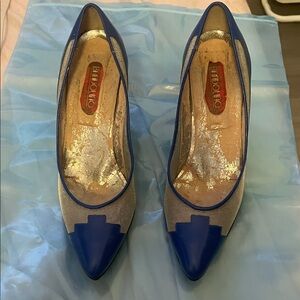 Bandolino  Blue and Silver Mesh Heels